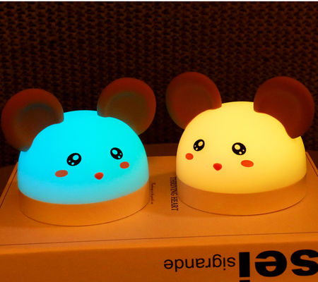 Cartoon Rat LED Silicone Nightlight Kids USB Charging Bedside Digital ...